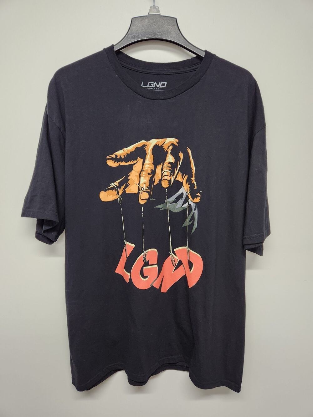LGND Supply Co. Men's Black "Puppet Master" Graphic Short Sleeve T-Shirt, Sz 2XL